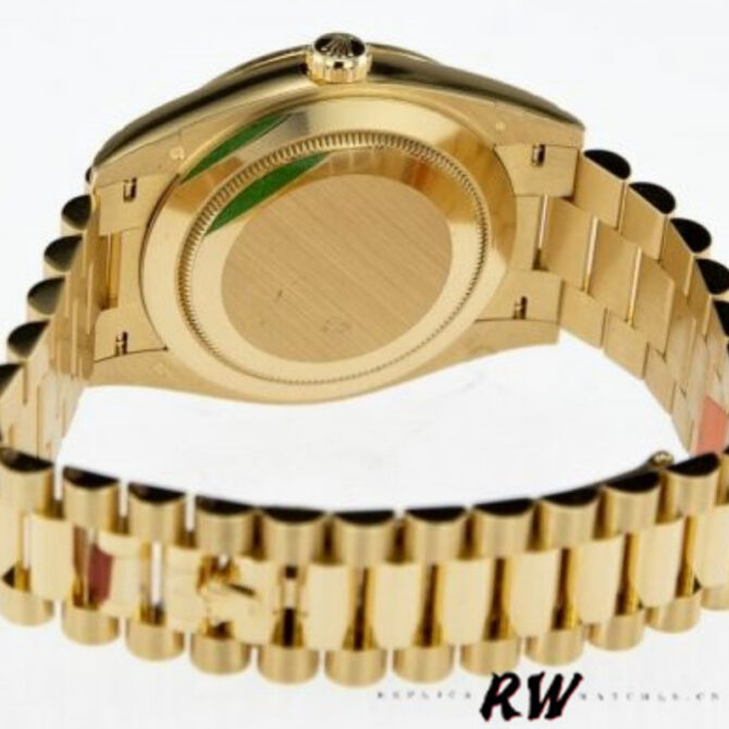 Replica Rolex Day-Date 228398TBR Silver Diagonal Motif Dial Diamond Bezel 40mm Mens Watch