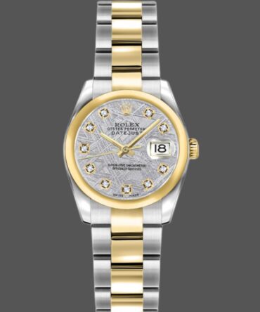 Rolex Datejust 179163 Meteorite Grey Dial Domed Dezel 26MM Lady Replica Watch