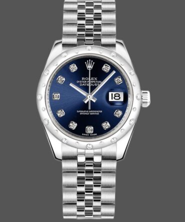 Rolex Datejust 178344 Blue Diamond Dial Jubilee Bracelet 31MM Lady Replica Watch