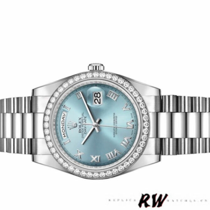 Replica Rolex Day-Date 118239 Rhodium Roman Dial 36mm Unisex Watch