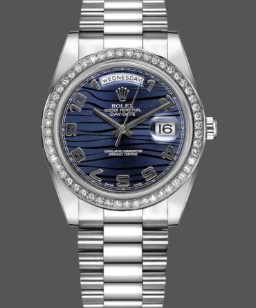 Replica Rolex Day-Date 218349 Wave Blue Dial 41MM Mens Watch