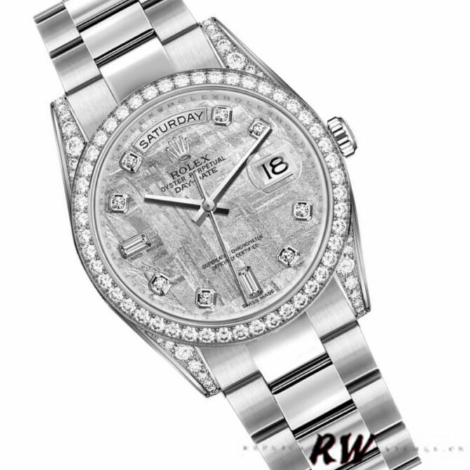 Replica Rolex Day-Date 118389 Meteorite Grey Dial 36MM Unisex Watch