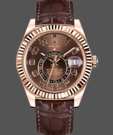 Rolex Sky-Dweller 326135 Chocolate Arabic Sunray Brown Dial 42MM Mens Replica Watch