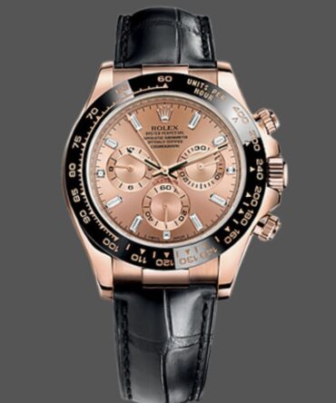Rolex Cosmograph Daytona 116515LN Leather strap Pink Dial 40mm Mens Replica Watch