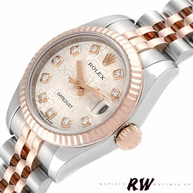 Rolex Datejust 179171 Silver jubilee anniversary Dial Fluted Bezel 26MM Lady Replica Watch