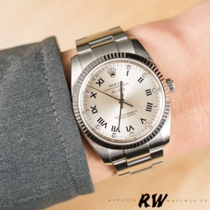 Rolex Air-King Stainless Steel Black Arabic Dial 116900 40mm Mens Replica Watch