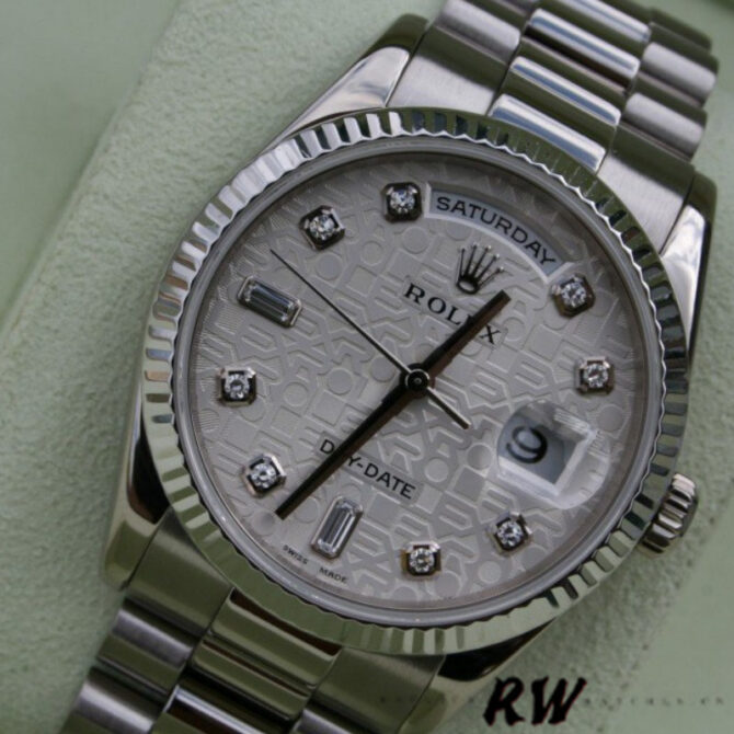 Replica Rolex Day-Date 118239 Jubilee Silver Dial 36mm Unisex Watch