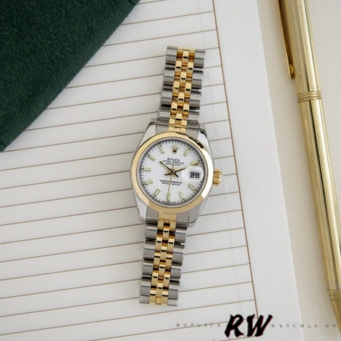 Rolex Datejust 179163 White Index Dial Domed Dezel 26MM Lady Replica Watch