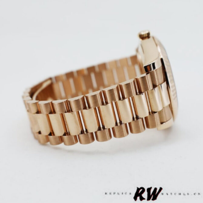 Replica Rolex Day-Date 218235 Chocolate Brown Dial Rose Gold 41MM Mens Watch