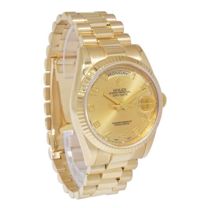 Replica Rolex Day-Date 118238 Champagne Dial Yellow gold 36mm Unisex Watch