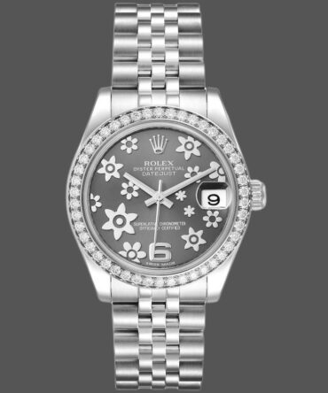 Rolex Datejust 178384 Stainless Steel Floral Dial Diamond 31MM Lady Replica Watch