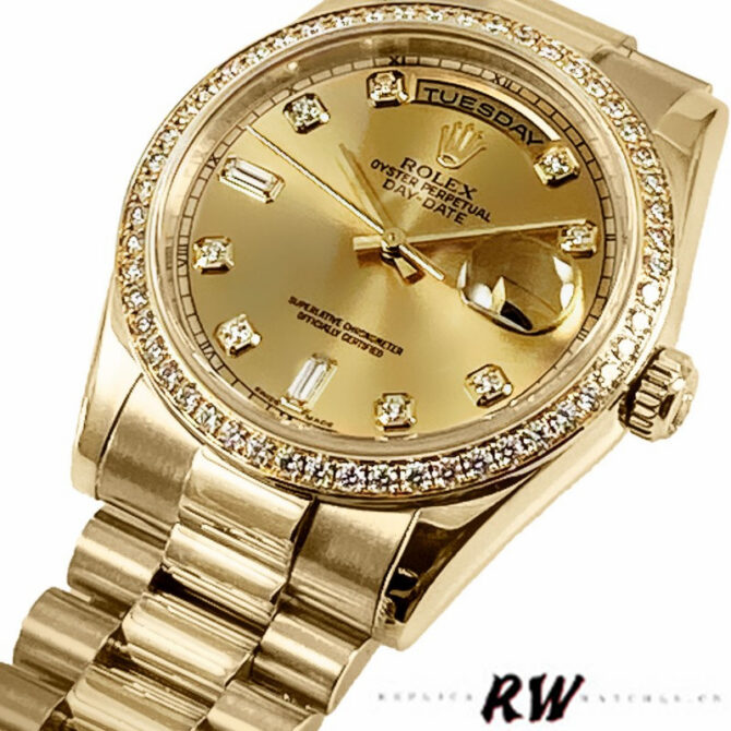 Replica Rolex Day-Date 118239 Rhodium Roman Dial 36mm Unisex Watch