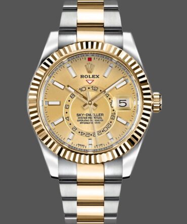 Rolex Sky-Dweller 326933 Champagne Dial Stainless Steel 42MM Mens Replica Watch