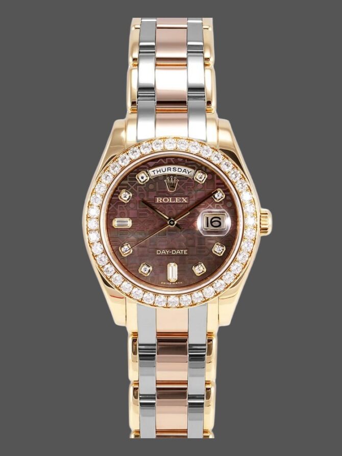 Replica Rolex Day-Date 18948 Dark MOP Diamond Jubilee Dial Special Edition 39MM Mens Watch