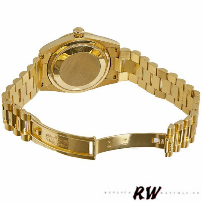 Replica Rolex Day-Date 118338 Champagne Roman Dial Diamond Bezel 36MM Unisex Watch