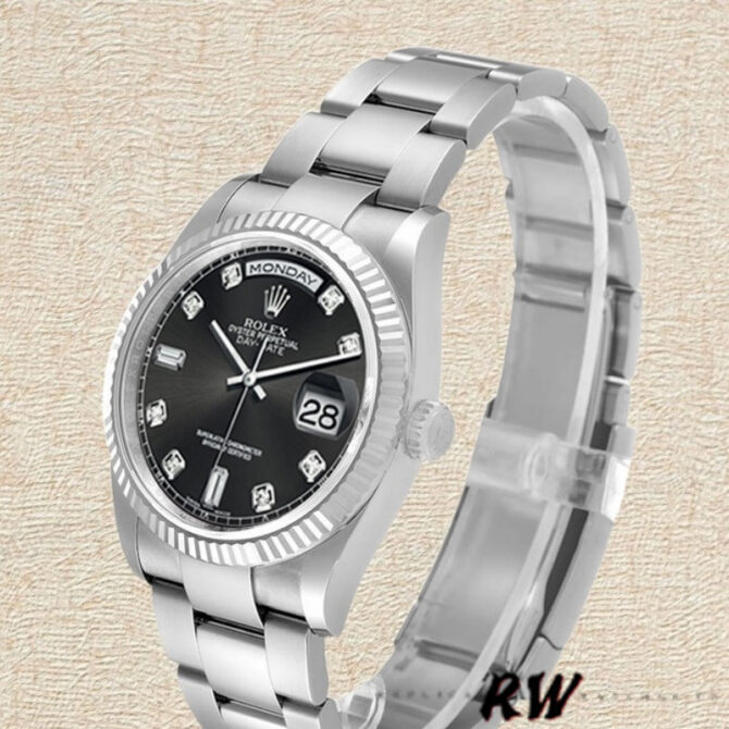Replica Rolex Day-Date 118239 Black Diamonds Dial 36mm Unisex Watch
