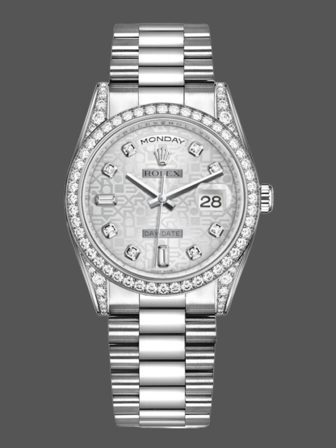 Replica Rolex Day-Date 118389 Meteorite Grey Dial 36MM Unisex Watch