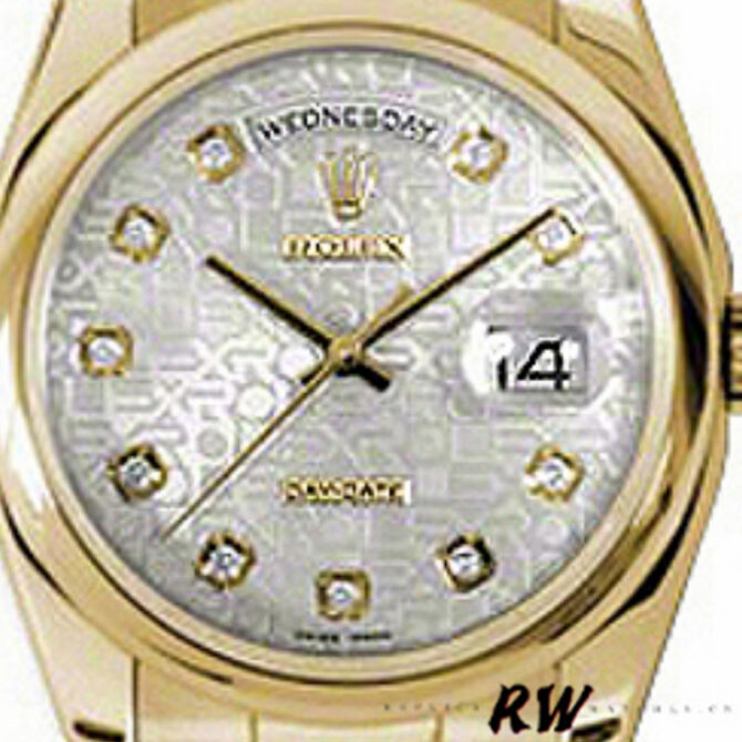 Replica Rolex Day-Date 118209 Black dial white gold 36mm Unisex Watch