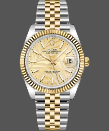 Rolex Datejust 126233 Golden Palm Motif Dial Fluted Bezel 36MM Unisex Replica Watch
