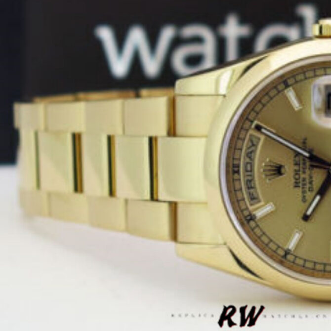 Replica Rolex Day-Date 118209 White Gold Silver Diamond Dial Automatic 36mm Unisex Watch