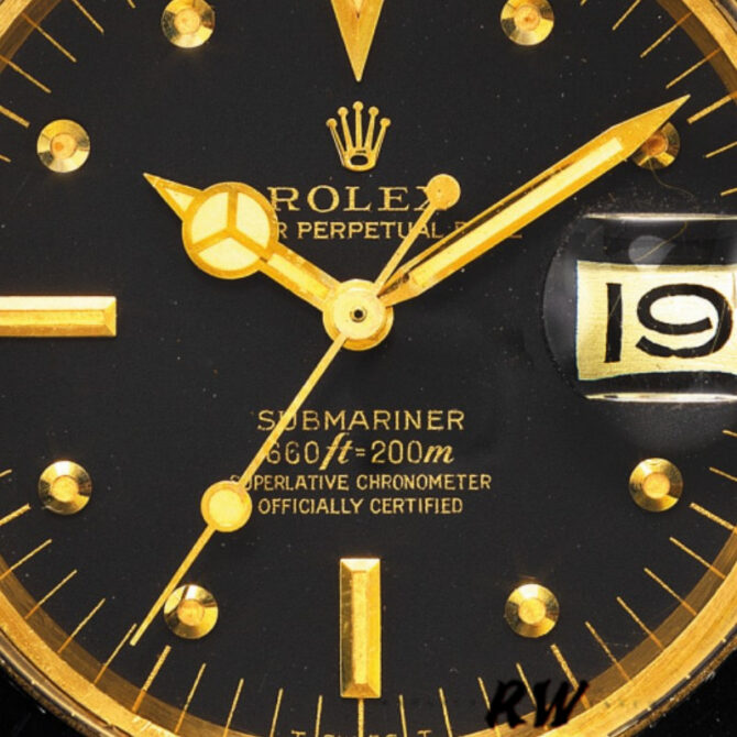 Rolex Submariner 1680/8 Black dial Yellow Gold 40mm Mens Replica Watch