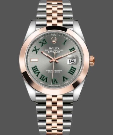 Rolex Datejust 126301 Rose Gold Slate Grey Wimbledon Dial 41MM Mens Replica Watch