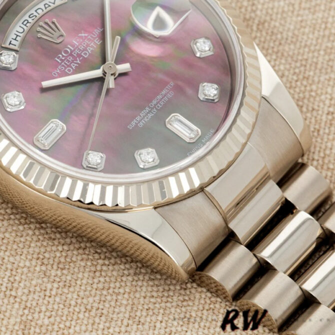 Replica Rolex Day-Date 118239 MOP Black Dial 36mm Unisex Watch