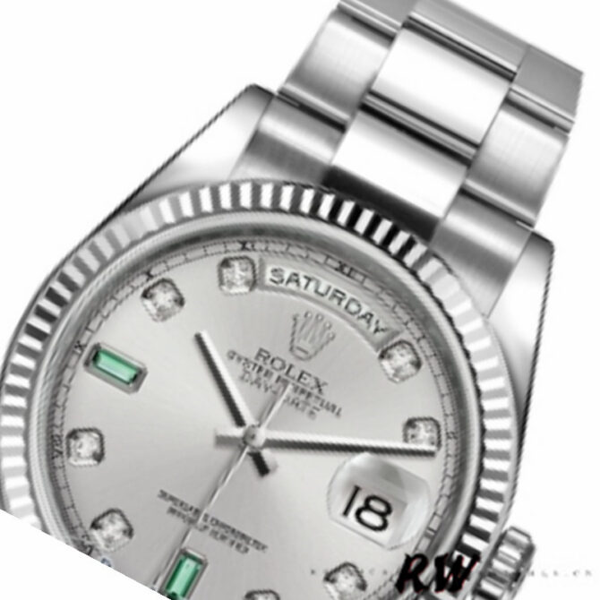 Replica Rolex Day-Date 118239 Rhodium grey Dial white gold 36mm Unisex Watch