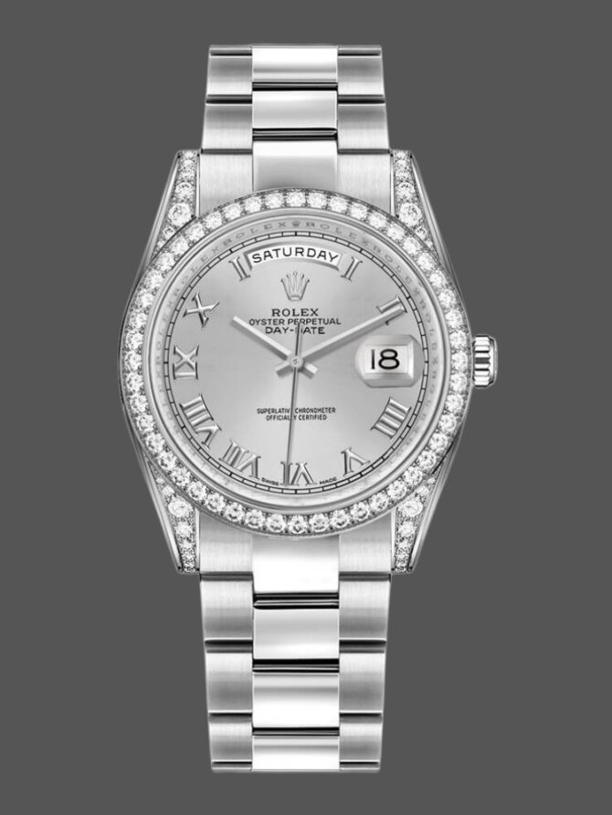 Replica Rolex Day-Date 118389 Meteorite Grey Dial 36MM Unisex Watch