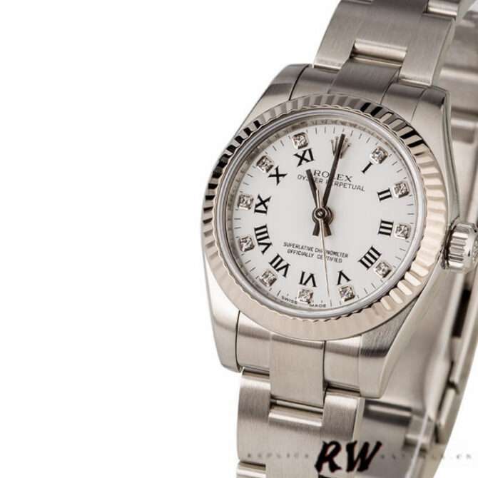 Rolex Oyster Perpetual 176234 White Roman Dial 26mm Lady Replica Watch