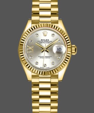 Rolex Datejust 279178 Silver Diamond Dial Fluted Bezel 28mm Lady Replica Watch