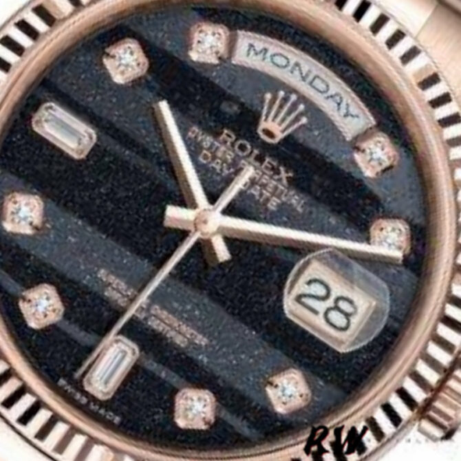 Replica Rolex Day-Date 118235 MOP Black Dial 36mm Unisex Watch