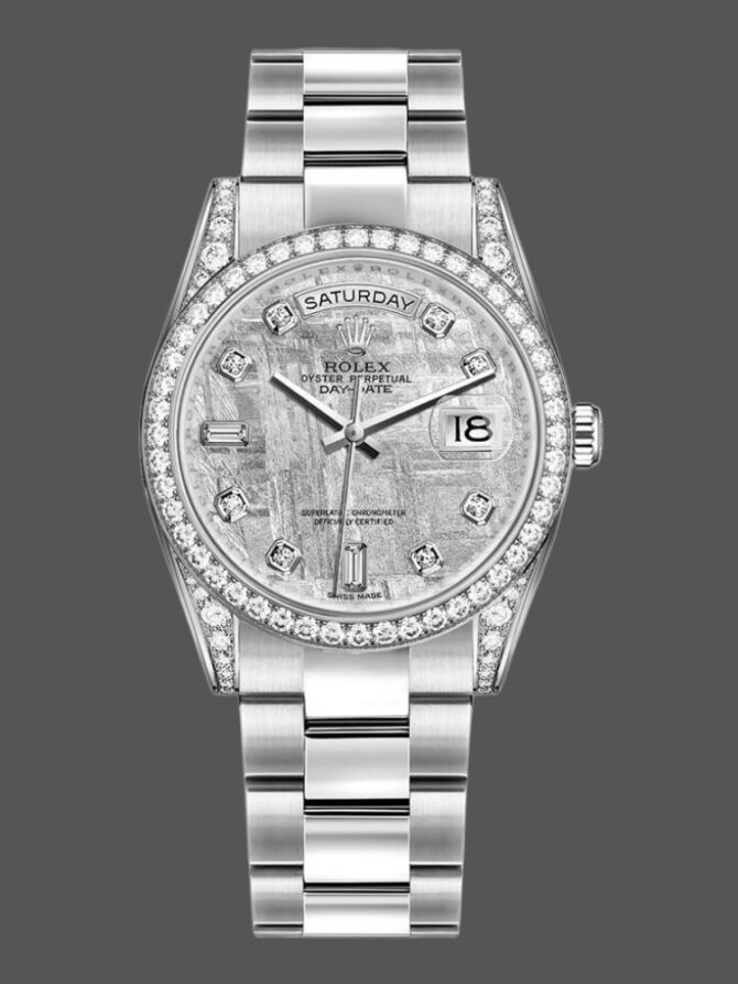 Replica Rolex Day-Date 118389 Meteorite Grey Dial 36MM Unisex Watch