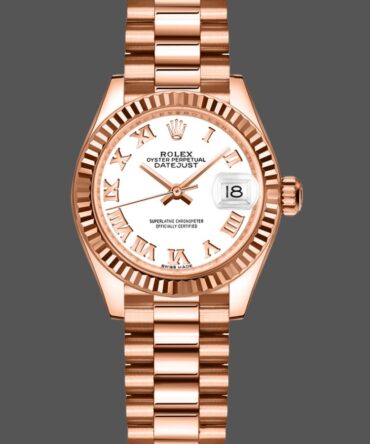Rolex Datejust 279175 White Roman Numeral Dial Fluted Bezel 28mm Lady Replica Watch