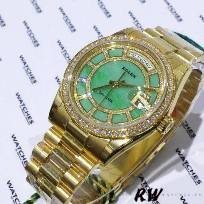 Replica Rolex Day-Date 118348 Silver Diamond Dial 36mm Unisex Watch