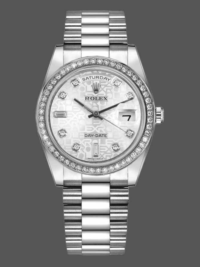Replica Rolex Day-Date 118239 Rhodium Roman Dial 36mm Unisex Watch