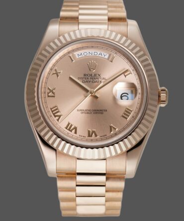 Replica Rolex Day-Date 218235 Rose Roman Dial Rose Gold 41MM Mens Watch