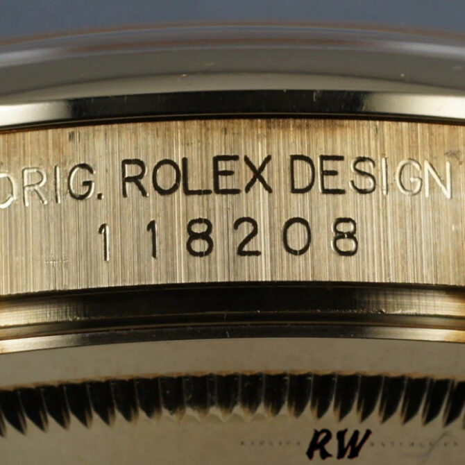 Replica Rolex Day-Date 118208 White Roman Dial Roman Numerals 36mm Unisex Watch