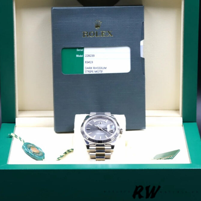 Replica Rolex Day-Date 228396TBR Ice Blue Diamond Dial Diamond Bezel 40mm Mens Watch