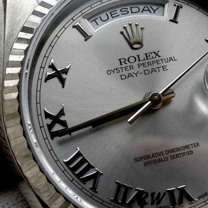 Replica Rolex Day-Date 118239 Rhodium Roman Dial 36mm Unisex Watch