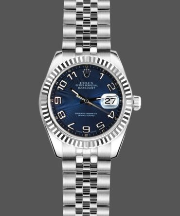 Rolex Datejust 179174 Concentric Circle Blue Dial Fluted Bezel 26MM Lady Replica Watch