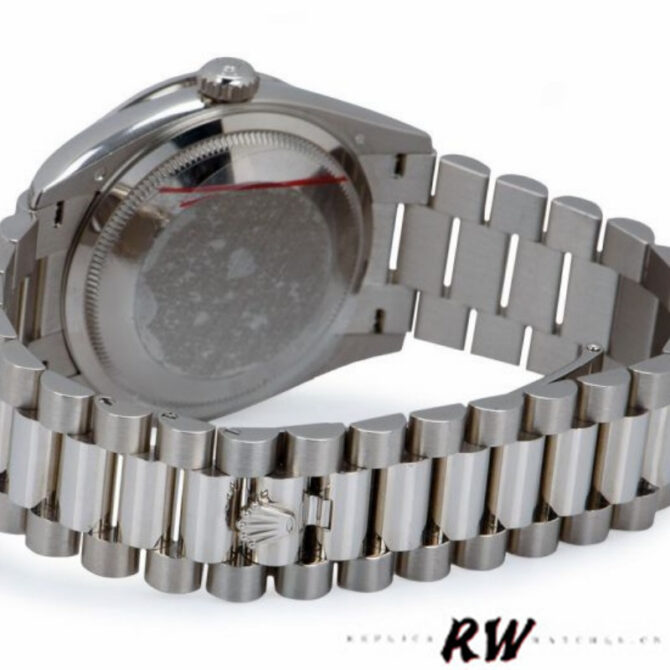 Replica Rolex Day-Date 128349RBR White Roman Dial Diamond Bezel 36MM Unisex Watch