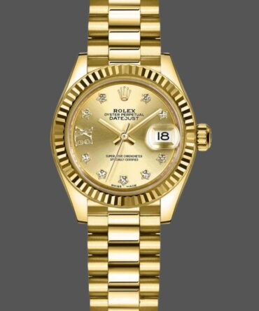 Rolex Datejust 279178 Champagne Diamond Dial Fluted Bezel 28mm Lady Replica Watch