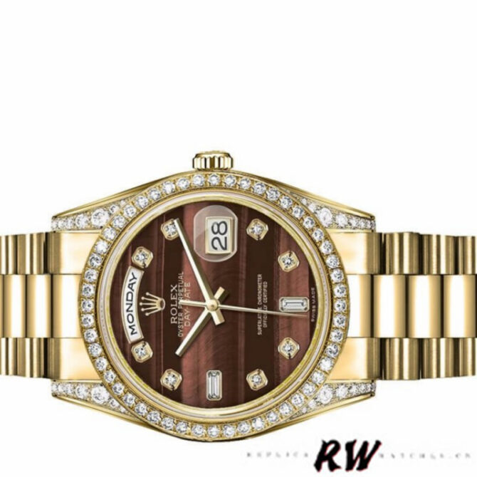Replica Rolex Day-Date 118388 Black Diamond Dial 36mm Unisex Watch