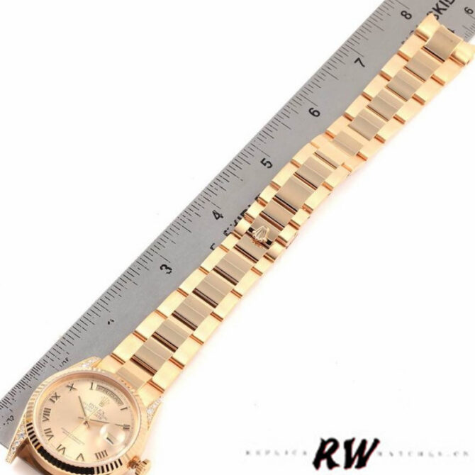 Replica Rolex Day-Date 118338 Yellow gold Champagne Dial Roman Numerals 36mm Unisex Watch
