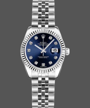 Rolex Datejust 179174 Blue Diamond Dial Fluted Bezel 26MM Lady Replica Watch