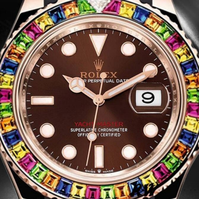 Rolex Yacht-Master 116695 Black Rubber Strap Brown Dial 40MM Mens Replica Watch
