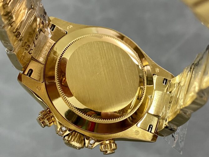 Rolex Daytona 116598 Yellow Gold Black Diamond Dial 40MM Mens Replica Watch