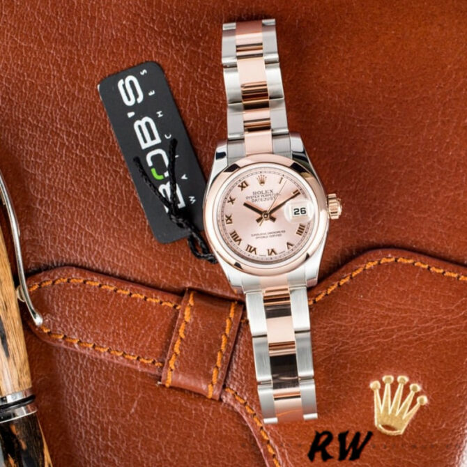 Rolex Datejust 179161 Stainless Steel and Everose Gold Pink Roman Dial 26MM Lady Replica Watch