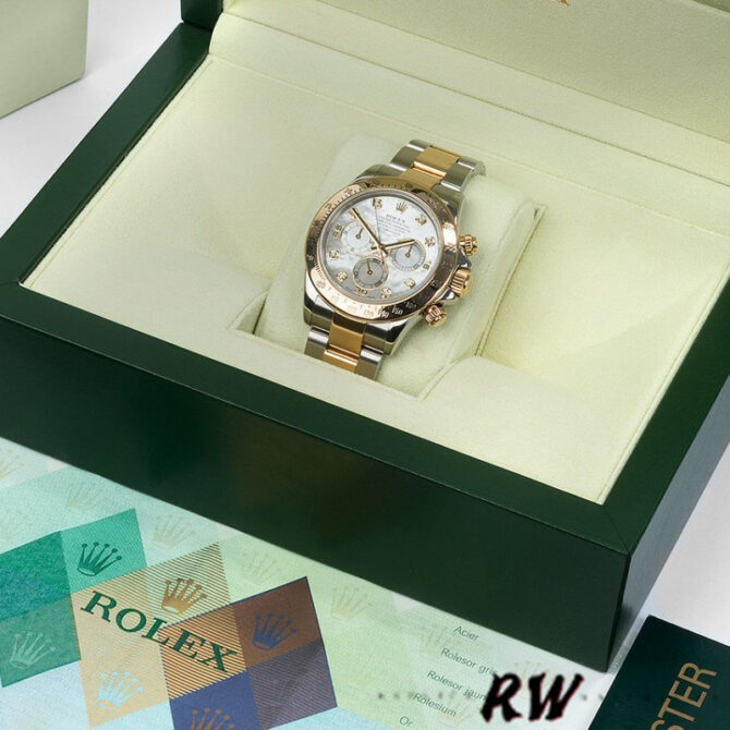 Rolex Cosmograph Daytona 116523 Diamond Mother of Pearl Dial 40mm Mens Replica Watch